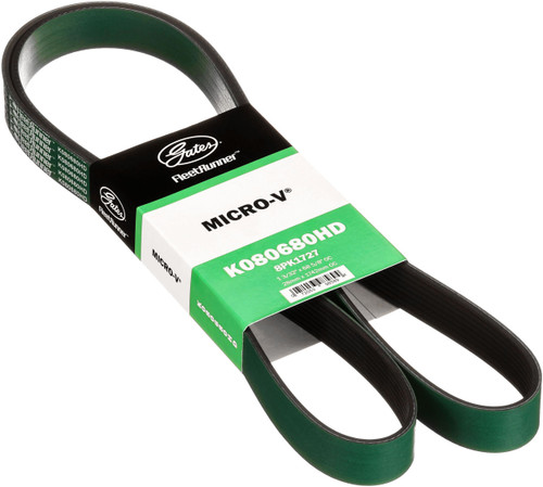 Gates FleetRunner Heavy-Duty Micro-V Serpentine Drive Belt K080680HD - angled view