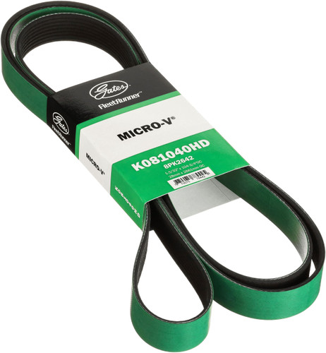 Gates FleetRunner Heavy-Duty Micro-V Serpentine Drive Belt K081040HD - angled view