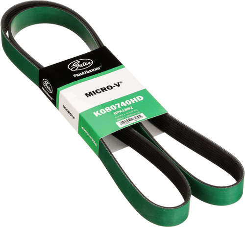 Gates FleetRunner Heavy-Duty Micro-V Serpentine Drive Belt K080740HD - angled view