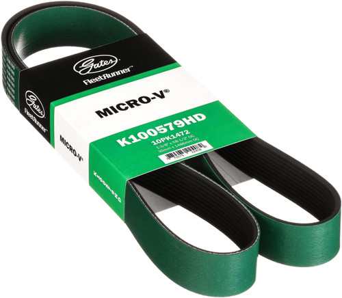Gates FleetRunner Heavy-Duty Micro-V Serpentine Drive Belt K100579HD - angled view