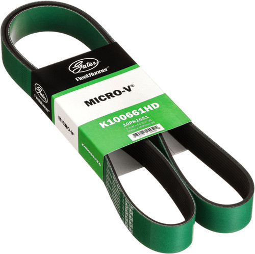 Gates FleetRunner Heavy-Duty Micro-V Serpentine Drive Belt K100661HD - angled view