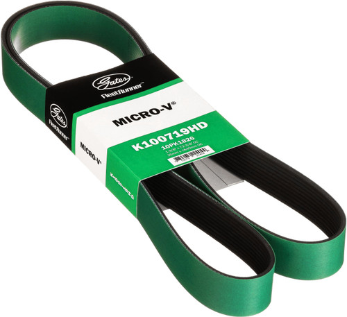 Gates FleetRunner Heavy-Duty Micro-V Serpentine Drive Belt K100719HD - angled view