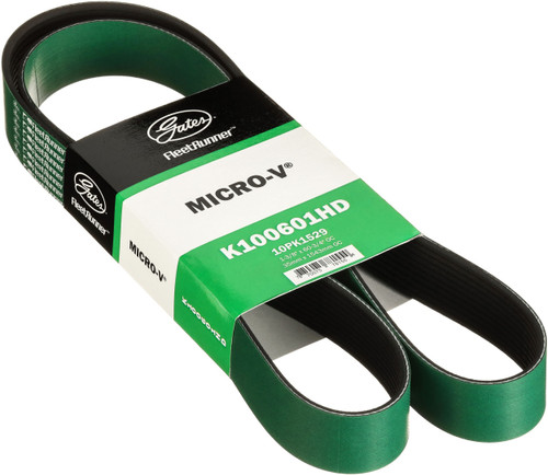 Gates FleetRunner Heavy-Duty Micro-V Serpentine Drive Belt K100601HD - angled view