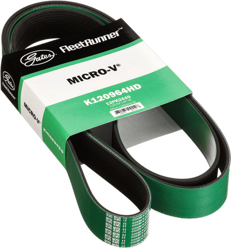 Gates FleetRunner Heavy-Duty Micro-V Serpentine Drive Belt K120964HD - angled view