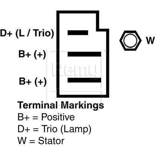Remy Reman Alternator 13107 - connector view
