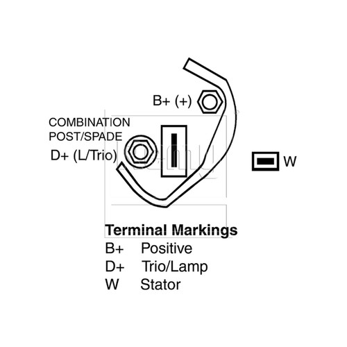 Remy Reman Alternator 14786 - connector view