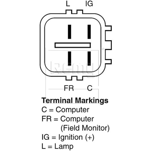 Remy New Alternator 94122 - connector view
