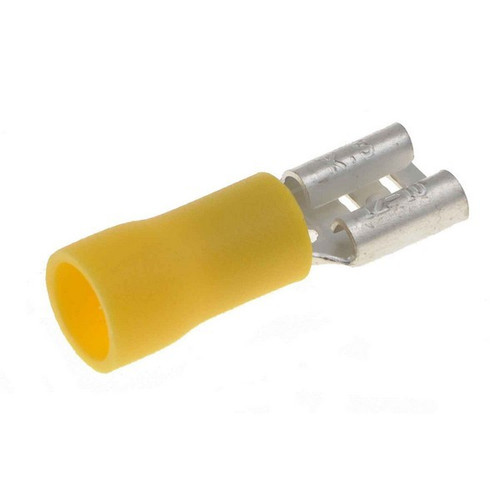 Dorman 12-10 Gauge Female Disconnect, .250 In., Yellow 85454 - front view