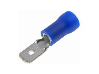 Dorman 16-14 Gauge Male Disconnect, .187 In., Blue 85549 - angled view