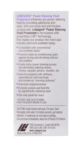 Lubegard Power Steering Fluid Protectant - 4 oz 20404 - back view