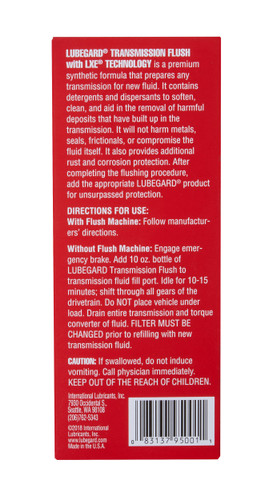 Lubegard Transmission Flush - 10 oz 95001 - back view