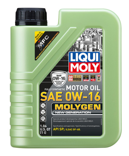 LIQUI MOLY Molygen New Generation SAE 0W-16 Motor Oil - 1 Liter 22251 - front view