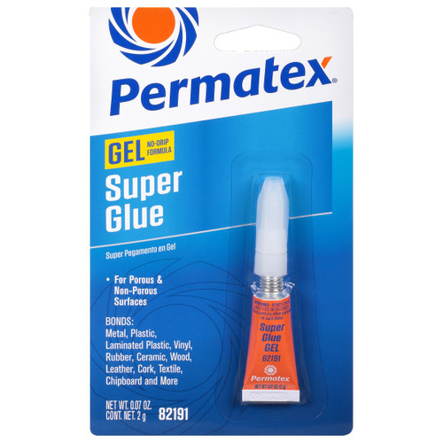 Permatex Super Glue Gel - 2 g Tube 82191 - front view