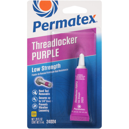 Permatex Low Strength Threadlocker Purple - 6 ml Tube 24024 - front view