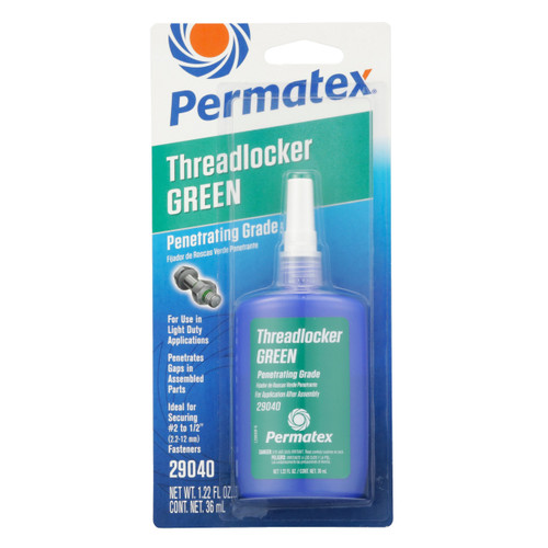 Permatex Penetrating Threadlocker Green - 36 ml Bottle 29040 - front view