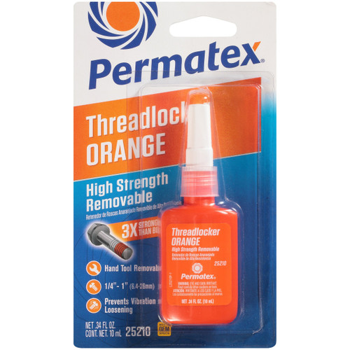 Permatex Threadlocker Orange - 10 ml Bottle 25210 - front view