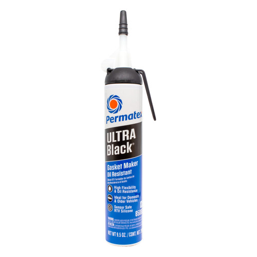 Permatex Ultra Black Gasket Maker PowerBead - 9.5 oz Can 85080 - front view