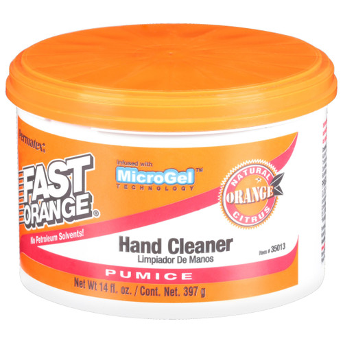 Permatex Fast Orange Cream Hand Cleaner with Pumice - 14 oz Tub 35013 - front view