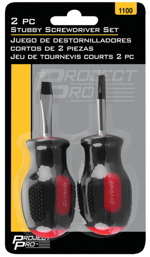Performance Tool 2-Piece Stubby Screwdriver Set 1100 - packaging