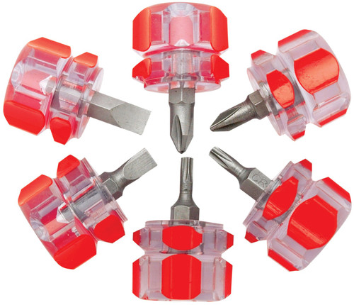 Performance Tool 6-Piece Mini Stubby Screwdriver Set 1420 - front view