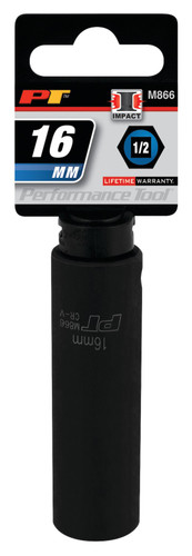 Performance Tool 1/2 in. Drive Deep Impact Socket 16mm M866 - packaging