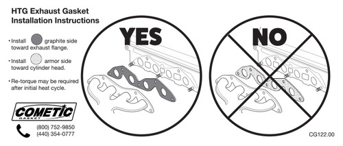 Cometic Exhaust Gasket for Chevy SB V8 .094in HTG 1.48x1.45in | C15190HTG