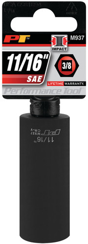 Performance Tool 3/8 in. Drive Deep Impact Socket 11/16 in. M937 - packaging