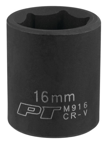 Performance Tool 3/8 in. Drive Impact Socket 16mm M916 - front view