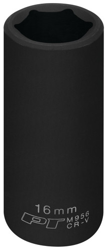 Performance Tool 3/8 in. Drive Deep Impact Socket 16mm M956 - front view