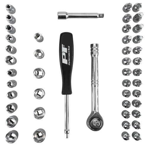 Performance Tool 47-Piece 1/4 in. Drive Socket Set W1177