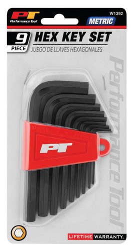 Performance Tool 9-Piece Metric Hex Key Set with Holder W1392 - packaging