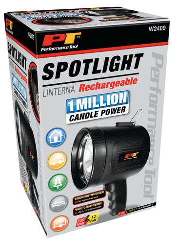 Performance Tool 1 Million Candlepower Spotlight W2409 - packaging