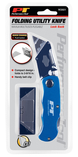 Performance Tool Folding Utility Knife W2601 - packaging