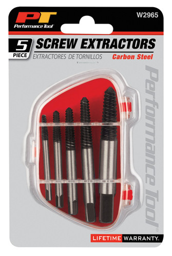 Performance Tool 5-Piece Screw Extractor Set W2965 - packaging