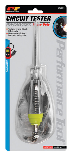Performance Tool 12 Volt Heavy Duty Circuit Tester W2981 - packaging