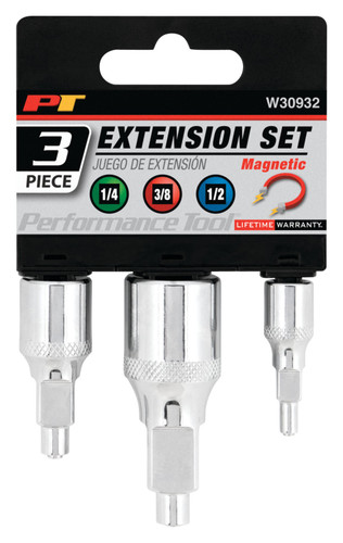 Performance Tool 3-Piece Magnetic Extension Set W30932 - packaging