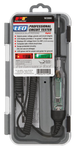 Performance Tool LED Digital Circuit Tester W2990 - packaging