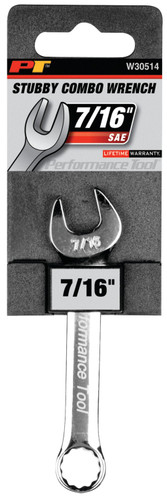 Performance Tool 7/16 in. Stubby Combination Wrench W30514 - packaging
