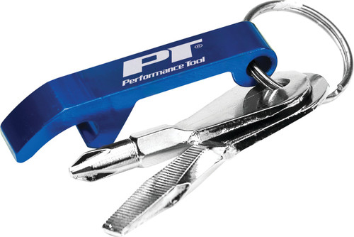 Performance Tool 3-Piece Screwdriver/Bottle Opener Key Ring W3201 - front view