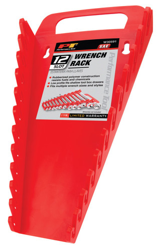 Performance Tool 12 Slot SAE Wrench Rack W30591 - front view