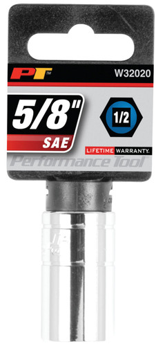 Performance Tool 1/2 in. Drive Socket 5/8 in. W32020 - packaging