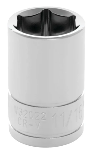 Performance Tool 1/2 in. Drive Socket 11/16 in. W32022 - front view