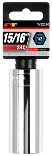 Performance Tool 1/2 in. Drive Deep Socket 15/16 in. W32330 - packaging