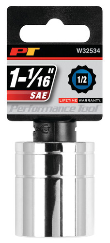 Performance Tool 1/2 in. Drive 12-Point Socket 1-1/16 in. W32534 - packaging
