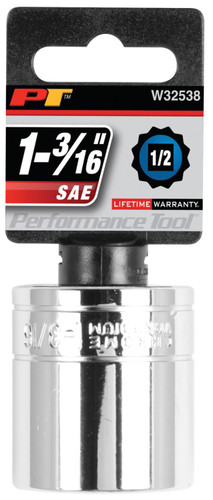 Performance Tool 1/2 in. Drive 12-Point Socket 1-3/16 in. W32538 - packaging