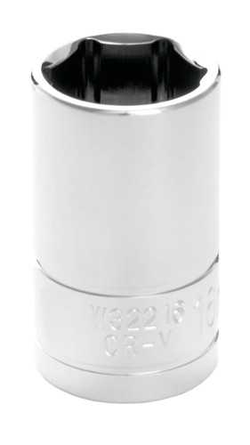 Performance Tool 1/2 in. Drive Socket 16mm W32216 - front view