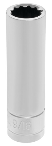 Performance Tool 1/2 in. Drive 12-Point Deep Socket 9/16 in. W32618 - front view