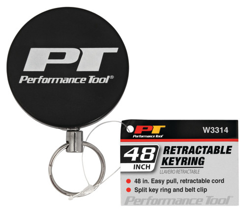 Performance Tool 48 in. Retractable Keyring W3314 - packaging