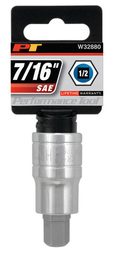 Performance Tool 1/2 in. Drive Hex Bit Socket 7/16 in. W32880 - packaging