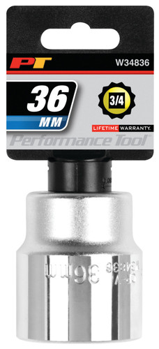 Performance Tool 3/4 in. Drive 12-Point Socket 36mm W34836 - packaging